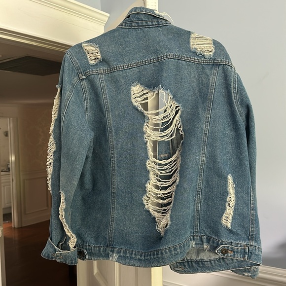 Distressed Ripped Jean Jacket - Picture 2 of 2